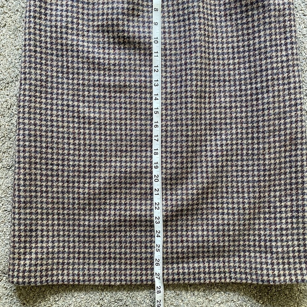 Pendleton A-Line Midi Tweed Skirt Size S / 28" Waist Brown Houndstooth Made USA - Picture 4 of 9